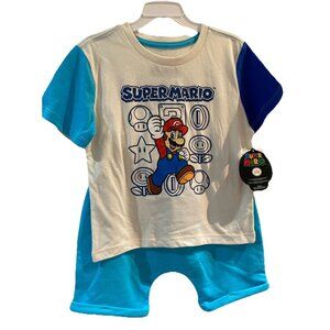 Super Mario Bros. Boys Graphic Print 2 Piece Set T-Shirt Shorts Nintendo Size 4T